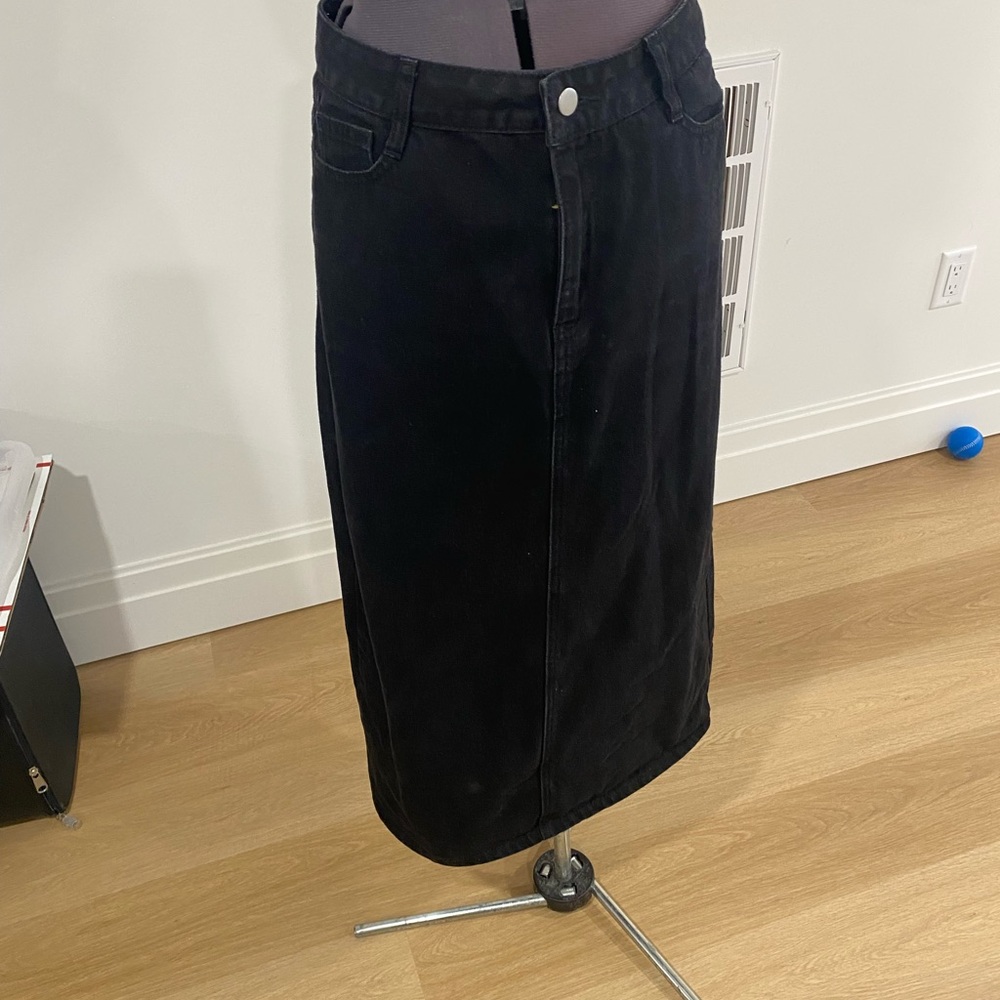 Black Denim Skirt